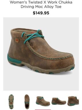 Twisted X Brown Leather Chukka with Teal Accents